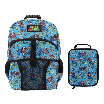 Super Mario Brothers 2-Piece 16" Backpack & Lunch Kit Set