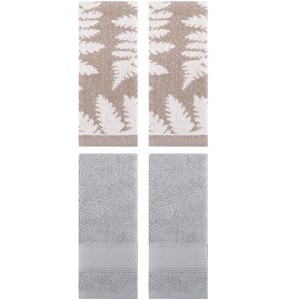 REGALWOVEN 4 Pcs Bathroom Decorative Cotton Soft Absorbent Sold Striped Hand Towel - 1 of 4