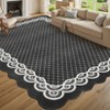 Washable Modern Scalloped Rug Non Slip Low Pile Rug Soft Contemporary Floor Cover Foldable Indoor Carpet for Living Room Bedroom Playroom Nursery - 2 of 4