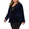 Agnes Orinda Women's Plus Size Velvet Evening Sparkle Party Formal Suit Blazers - 2 of 4