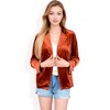 Anna-Kaci Women's Velvet Blazer With Notch Collar And Front Pockets - 2 of 4