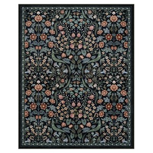 Lahome Floral 8x10 Black Rugs for Living Room, Soft Washable Large Area Rug for Bedroom Dining Room - 1 of 4
