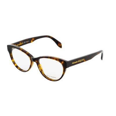 Alexander McQueen AM 0359O 002 Womens Cat-Eye Eyeglasses Havana 52mm