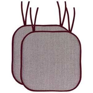 Cameron Memory Foam No Slip Back 16" x 16" Chair Pad Cushion with Ties by Sweet Home Collection® - 1 of 4