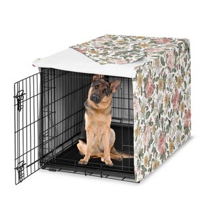 Sweet Jojo Designs Girl Dog Crate Kennel Cover 48in. Vintage Floral Pink Green and Yellow - 1 of 4