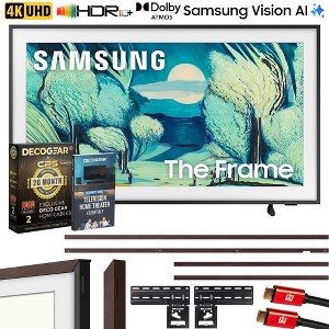 Samsung 50" The Frame QLED 4K AI Smart TV (2025) with Brown Bezel + Protection Bundle - 1 of 4
