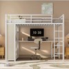 TIRAMISUBEST Twin XL/Full/Queen Size Loft Bed with Built-in Wardrobe, Ladder and Guardrail, Metal Loft Bedframe with Bulit-in Desk and Storage Shelves - 2 of 4