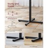Round High-Top Cocktail Table for Small Spaces, 23.6 Inch Dia Bar Table with Cross Base and Adjustable Feet, Seats 2-3, 41.1" Height - 3 of 4