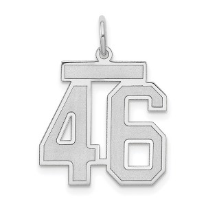 Black Bow Jewelry 14k White Gold, Jersey Collection, Medium Number 46 Pendant - 1 of 4
