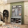Famapy Wood 3-in-1 Hall Tree Bench with Double Hooks and Shelves  Gray - 2 of 4