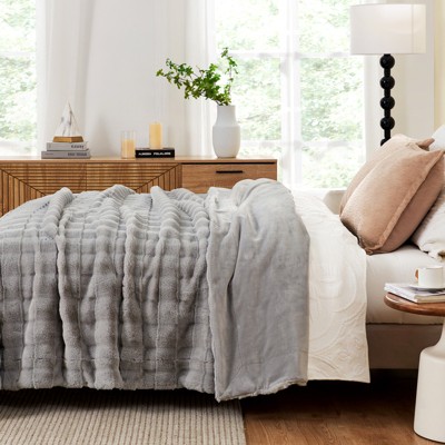 Cozy Bliss Fluffy Faux Fur Throw Blanket Soft Bed Blankets for Sofa Bed