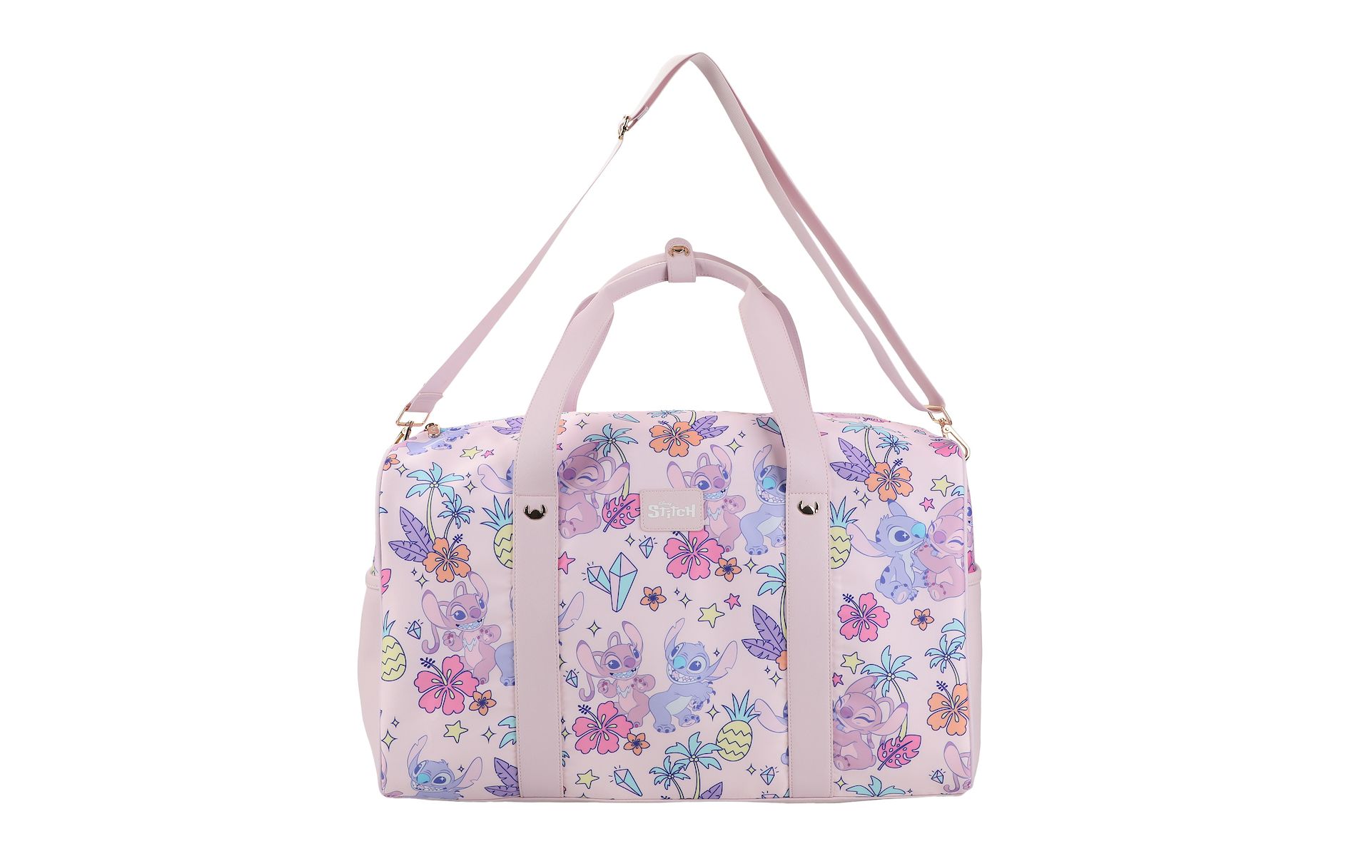 Disney Stitch & Angel 18" Pink Duffle Bag