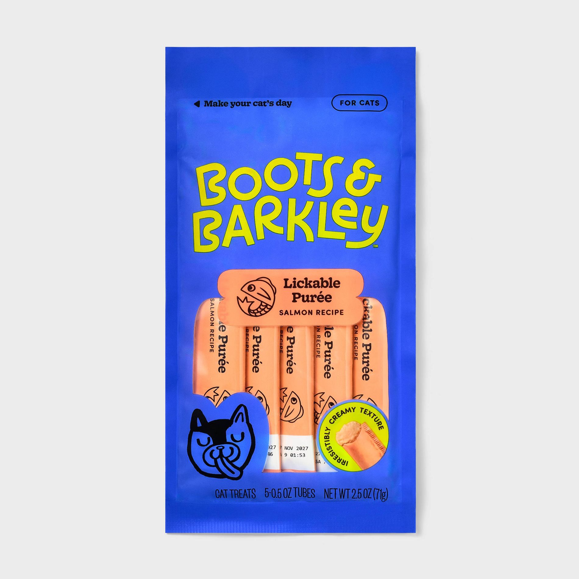 Lickable Puree Salmon Recipe Cat Treats - Boots & Barkley™ 2.5oz