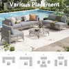 COWLOWN 7 Piece Light Grey Cushions Patio Outdoor Furniture Set, Outdoor Sectional Furniture Sofa, Rattan Wicker Conversation Set - 4 of 4