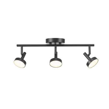 19" 3-Light Dimmable LED Integrated Matte Black Track Lighting with Frosted Diffusers - Globe Electric