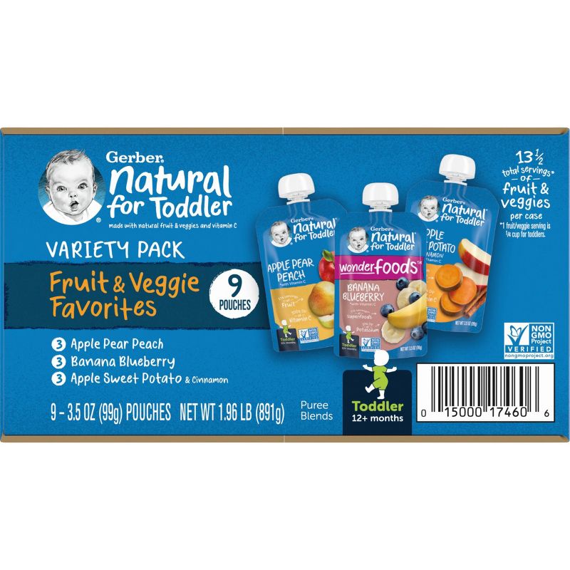 Gerber Toddler Fruit &#38; Veggie Value Pack Baby Food Pouches - 9ct/31.5oz, 5 of 9