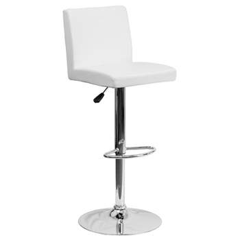 Flash Furniture Contemporary Vinyl Adjustable Height Barstool with Panel Back and Chrome Base