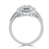 Pompeii3 3/8Ct Vintage Natural Diamond Cushion Halo Shape Ring White Gold - 3 of 4