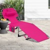 Gymax 1PCS/2PCS Outdoor Beach Lounge Chair Folding Chaise Lounge 5-Level Backrest Blue & Green/Blue/Turquoise/Gray/Black/Beige/Pink/Hot Pink - 3 of 4