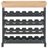 vidaXL Wine Cabinet Black 27.6"x8.9"x27.8" MDF - 3 of 4