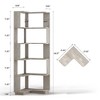 Homy Casa 6-Tier Engineered Wood Corner Bookshelf, Modern Space-Saving Display Storage Rack for Living Room, Bedroom & Office - 3 of 4