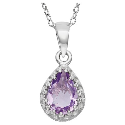 Pear-cut Amethyst Crown Pendant In Sterling Silver : Target