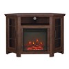 48" Corner Fireplace TV Stand with Faux Log Display, Glass Doors, and Storage for TVs up to 55" for Living Room and Bedroom - 2 of 4