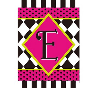 Briarwood Lane Everyday Garden Flag 12x18 For Outdoor Neon Checkerboard Monogram - E Garden Flag Flags For Outside - 1 of 4