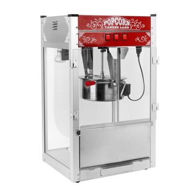 Infurnic Popcorn Poppers, with Kettle and Warming Deck, Kitchenware for Family Gatherings, Red, 18.01"*14.96"*29.92"