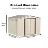 10x8 FT Outdoor Metal Garden Shed,Large Backyard Storage Shed with Hinge Door and Foundation,Metal Tool Shed with 4 Ventilations-Coolbibila - 4 of 4