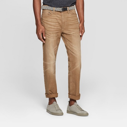 Men's Straight Fit Jeans - Goodfellow & Co™ Khaki 33x34 : Target