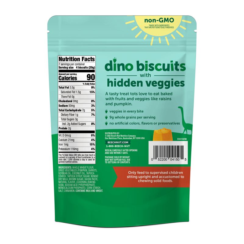 Beech-Nut Hidden Veggies Dino Pumpkin Cinnamon Toddler Snacks - 5oz/28ct, 2 of 7