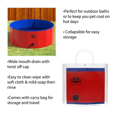 Pet Adobe Red and Blue Foldable PVC Pet Pool