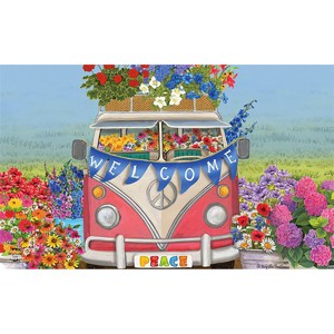 Briarwood Lane Spring Doormat 30x18 Indoor Outdoor Peace Van Floral For Spring Doormat - 1 of 4