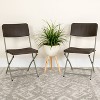 Emma and Oliver 6 Pack Brown Rattan Plastic Folding Chair with Gray Frame - Event Chair - 2 of 4
