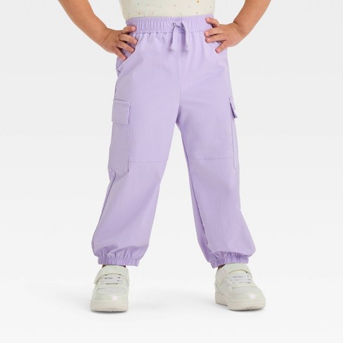 Grayson Mini Toddler Girls' Woven Cargo Jogger Pants - Purple 12m