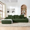 110.25'' Velvet Upholstered Modular L-Shape Sectional Sofa with 5 Pillows, No-Assembly Couch - 2 of 4