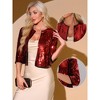 Allegra K Women's Glitter 3/4 Sleeve Open Front Party Club Sequin Cardigan - 2 of 4