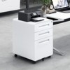 Vynxaria 3-Drawer Mobile File Cabinet - Versatile Utility Storage Cabinets with Lock and Anti-Tilt Design (White) - 2 of 4