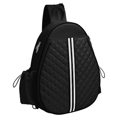 MaseiKar Pickleball Sling Bag For Men Women Waterproof Badminton Tennis Backpack With Wet Pocket Hidden Fence Hook Machine Washable