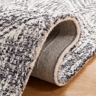 Charcoal and Ivory Hand Tufted Wool 4' x 6' Area Rug