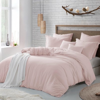 Swift Home | Microfiber Washed Crinkle Duvet Cover Set (Comforter/Duvet Insert Not Included)