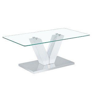 NicBex Modern 43.3" Rectangle Coffee Table with V Shape Base for Living Room and Office - 1 of 4