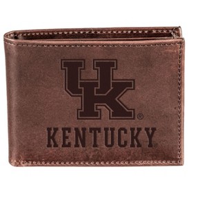 Evergreen NCAA Kentucky Wildcats Brown Leather Bifold Wallet Officially Licensed with Gift Box - 1 of 1