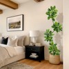 Garvee Fiddle Leaf Fig Tree Artificial Indoor, Faux Rubber Tree with Sphere Planter, Tall Artificial Plants with Moss for Home Decor Office - 2 of 4