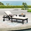 Gulches Black White Patio Chaise Lounges - Adjustable Slat Panel Recliners with Cushions - 4 of 4
