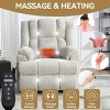 Chenille Power Lift Recliner Chair with Dual Motor & Heat Massage, Heavy Duty Electric Reclining Armchair for Elderly Support-Cuddlewood - 2 of 4