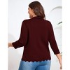 Plus Size Knit 3/4 Sleeve Cardigan Knit Shrug Sweater - 3 of 4
