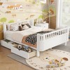 Ridstar 78.7 in. W Children's Full -Size Wooden Platform Bed with Guardrails-White - 2 of 4