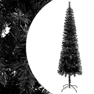vidaXL Elegant Black Slim Artificial Christmas Tree with Adjustable Branches - 5 ft